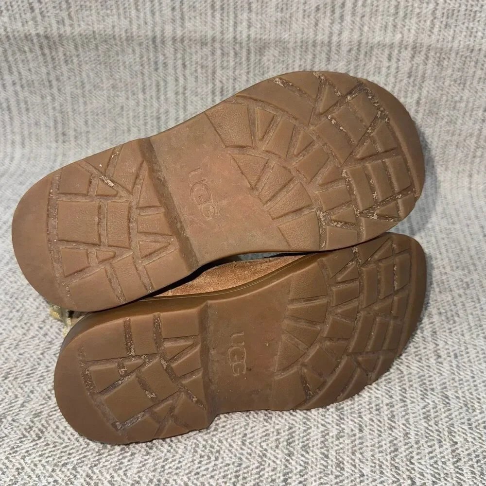 UGG chestnut Brown Suede Zip Comfort Ankle Winter Boots Bootie size 12c